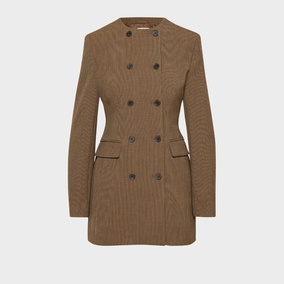 Aritzia Brown Double-Breasted Blazer - Picture 2 of 4